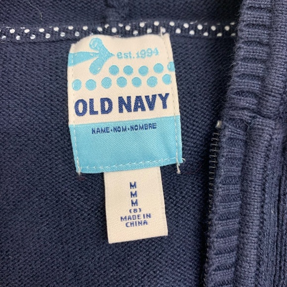 Old Navy zipper sweater with hood. Blue child size medium. - Picture 2 of 4
